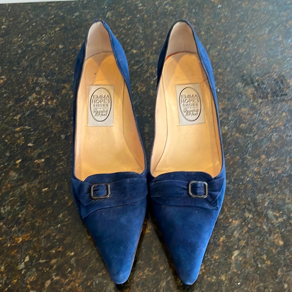 Blue suede Emma hope’s traditional heel
